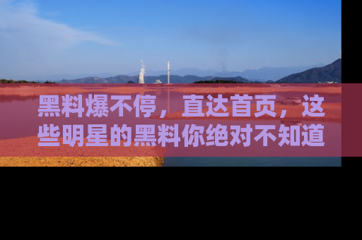 黑料爆不停，直达首页，这些明星的黑料你绝对不知道！