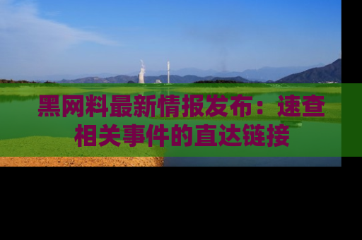 黑网料最新情报发布：速查相关事件的直达链接