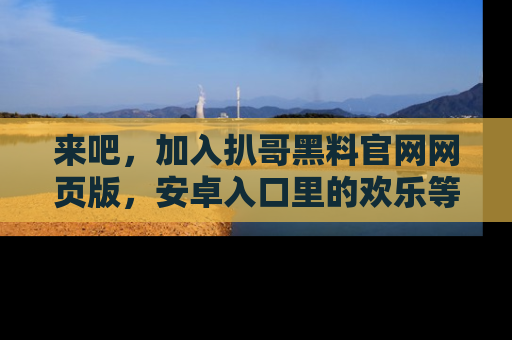 来吧，加入扒哥黑料官网网页版，安卓入口里的欢乐等着你！